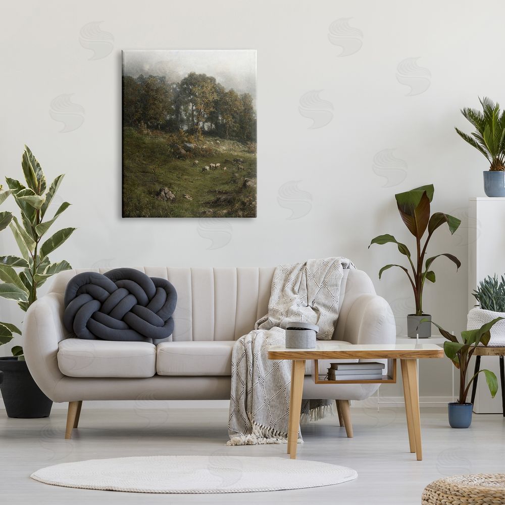 Lettered and Lined Classic Farm Field Grazing Animals