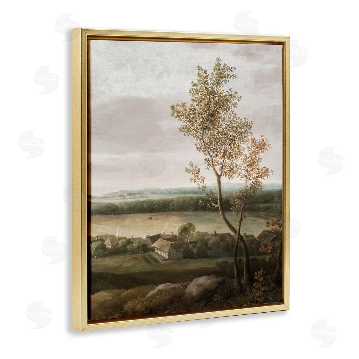 Lettered and Lined Classic Coastal House Nature Painting