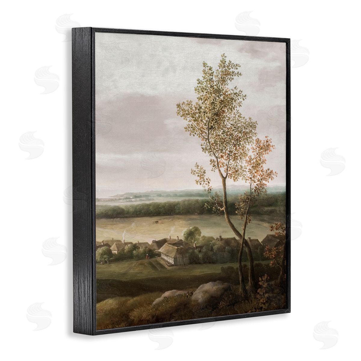 Lettered and Lined Classic Coastal House Nature Painting