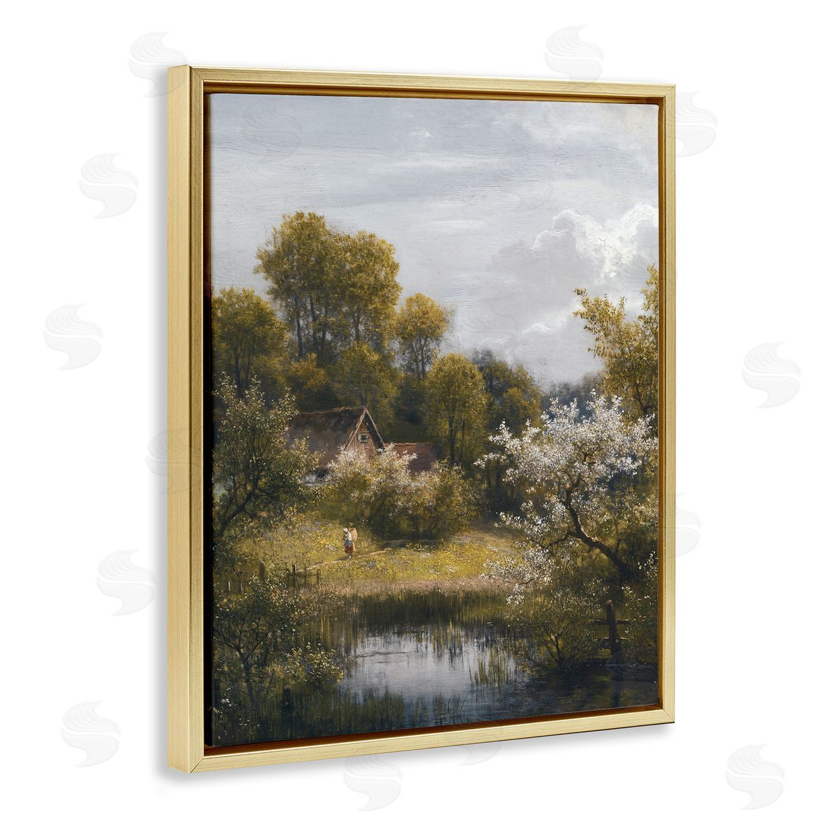 Lettered and Lined Classic Cottage Backyard Pond