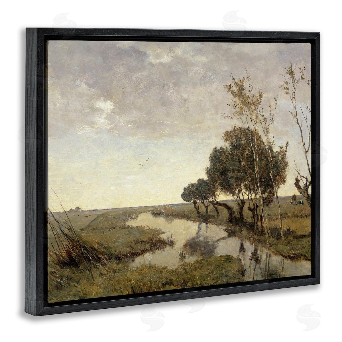 Lettered and Lined Classic Stream Animals Grazing