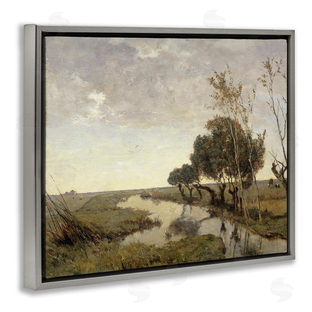 Lettered and Lined Classic Stream Animals Grazing