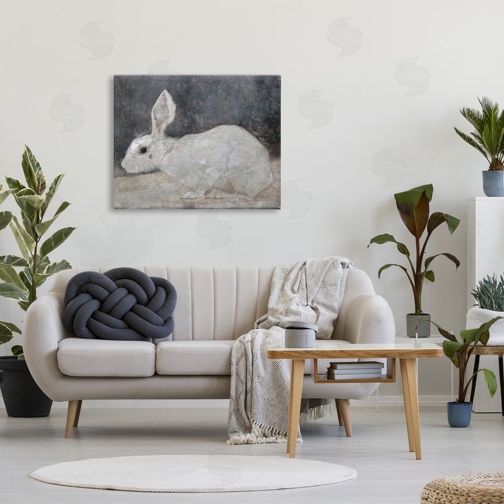 Lettered and Lined White Rabbit Bunny Classic