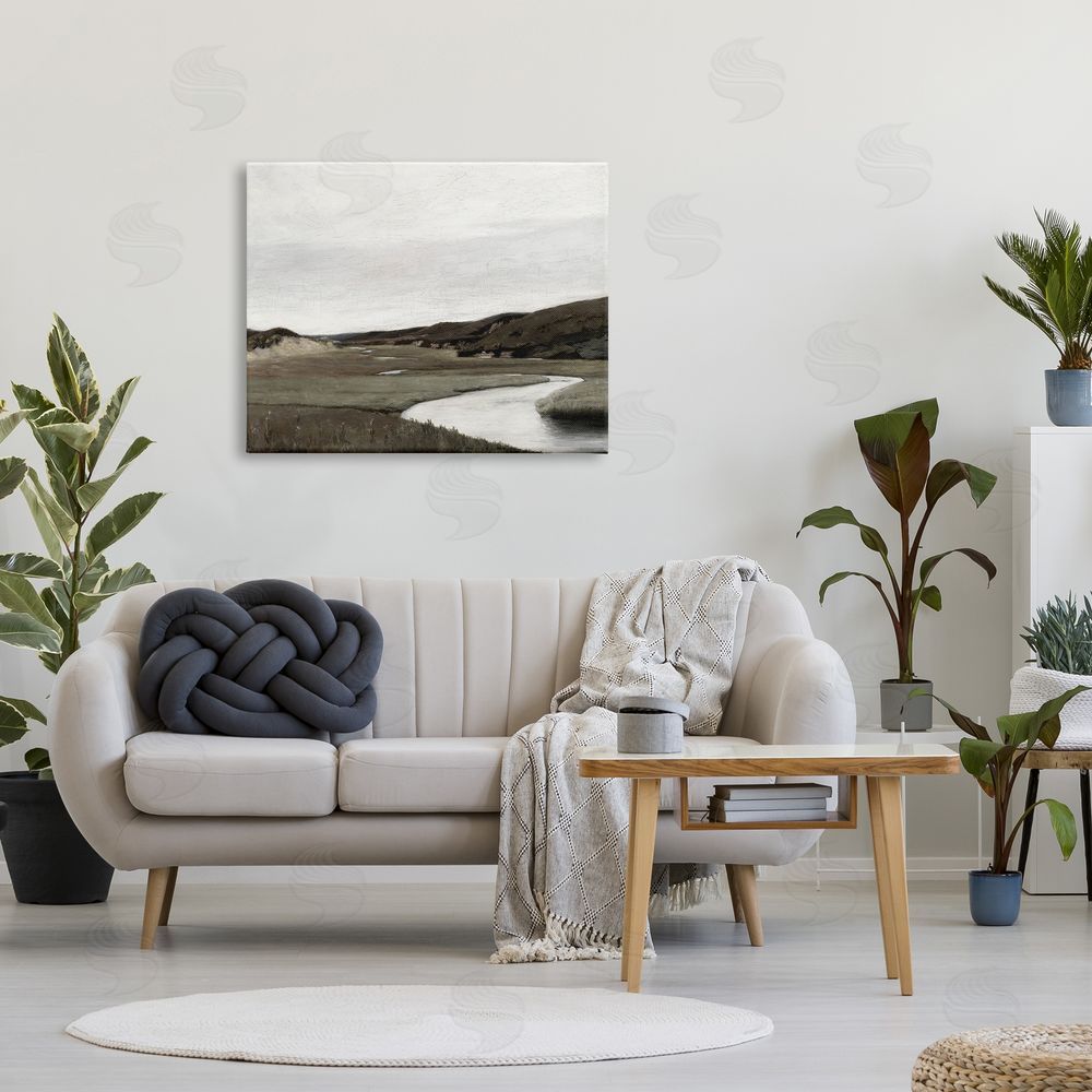 Lettered and Lined Rural Stream Classic Landscape