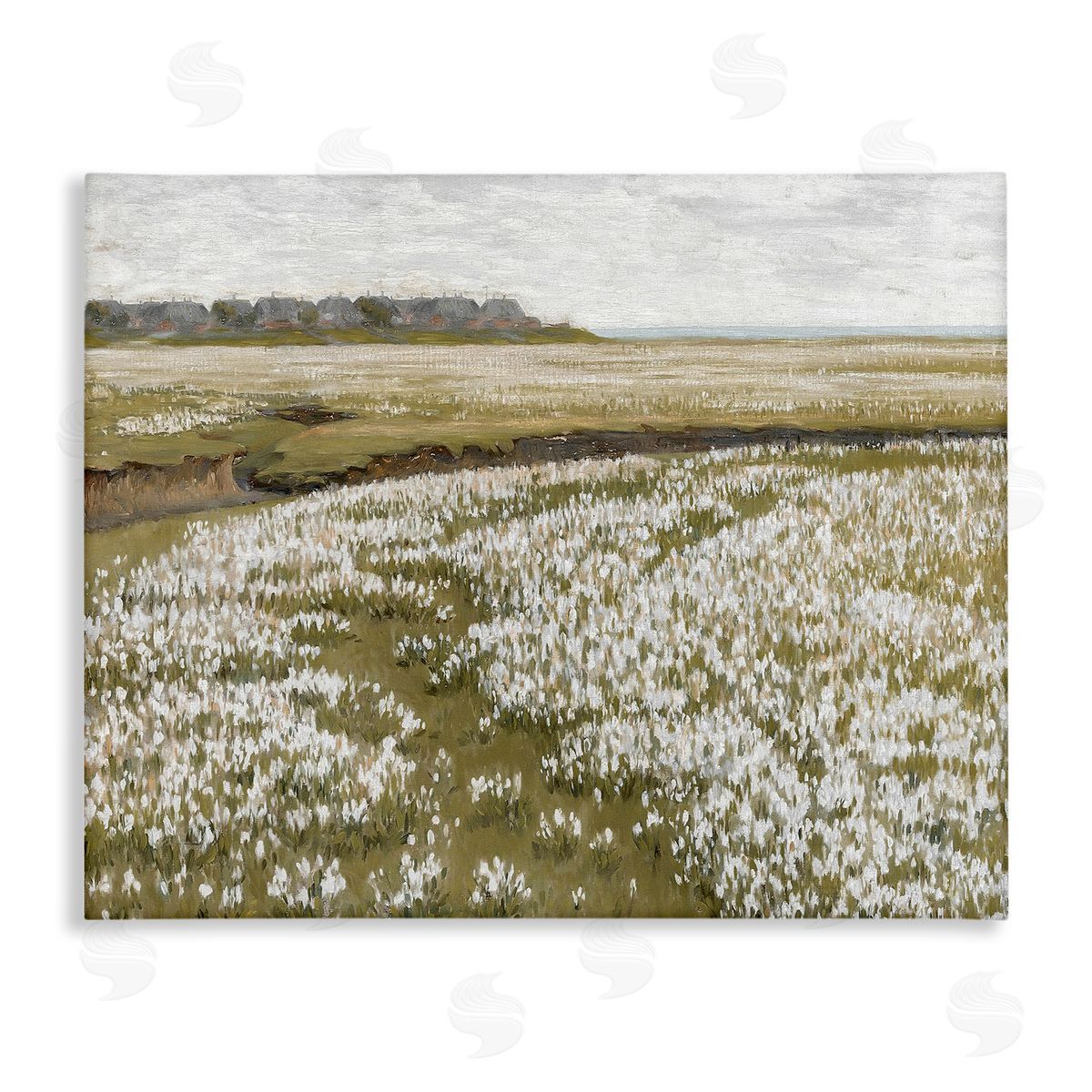 Lettered and Lined Flower Meadow Landscape