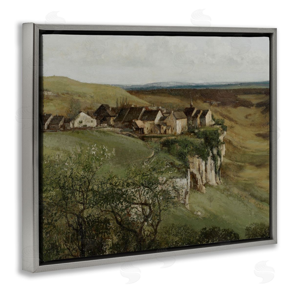 Lettered and Lined Cliff Cottages Rural Landscape