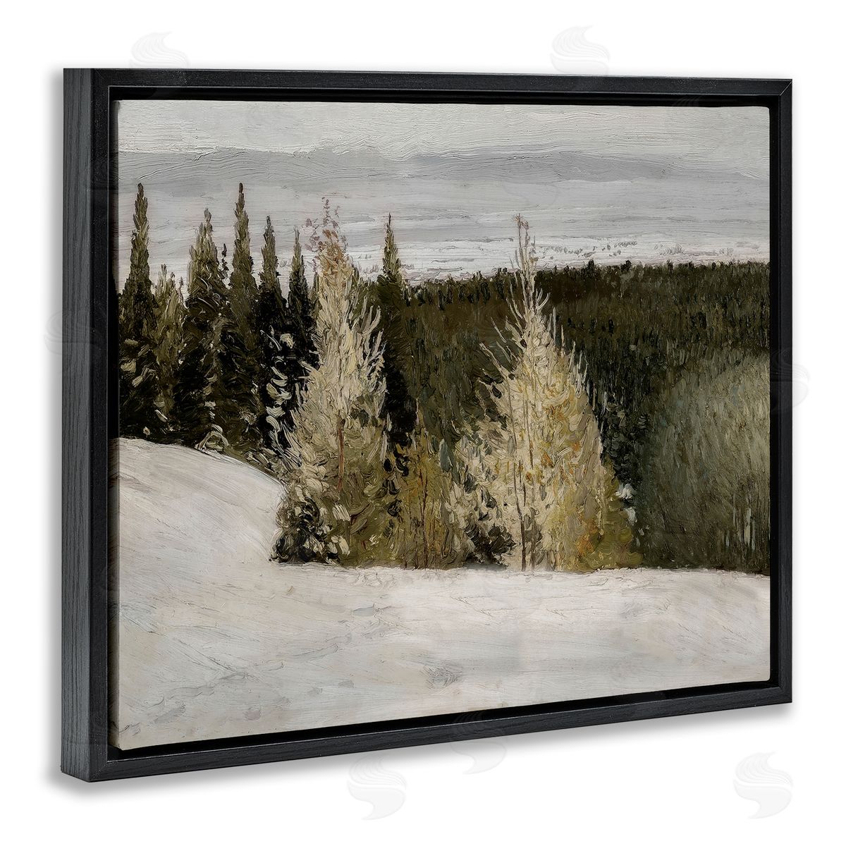 Lettered and Lined Snowy Slopes Woodland Nature