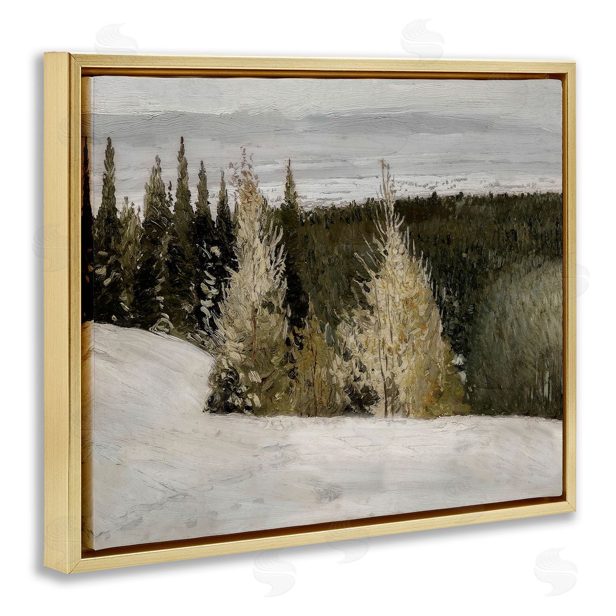 Lettered and Lined Snowy Slopes Woodland Nature