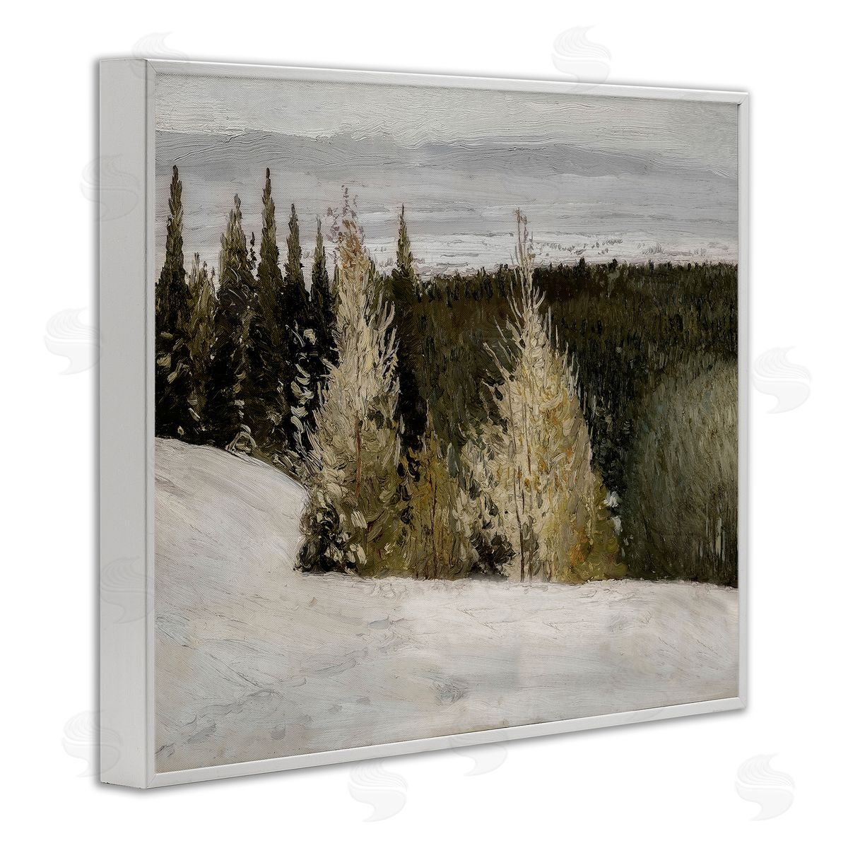 Lettered and Lined Snowy Slopes Woodland Nature