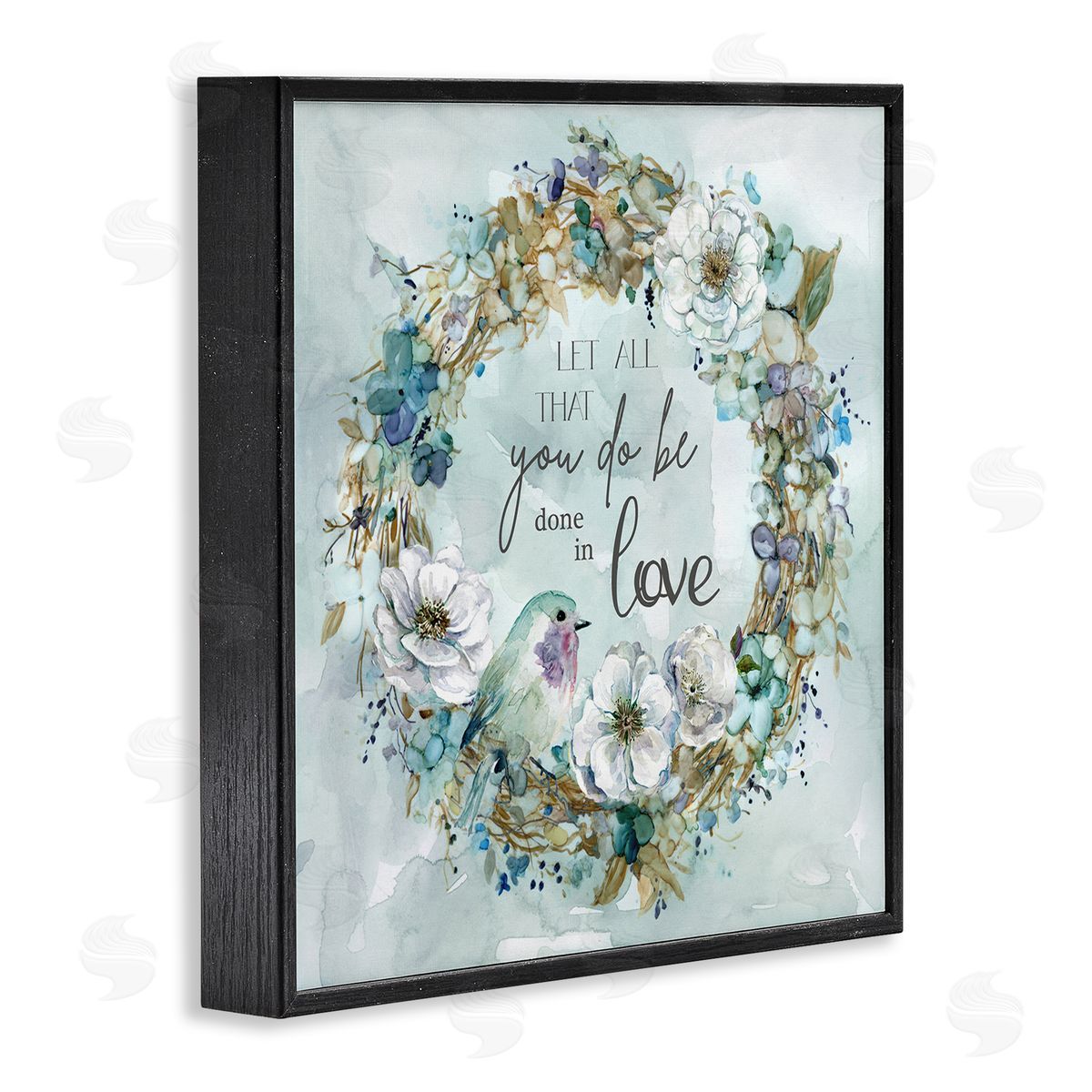 Carol Robinson All You Do Done In Love Wreath Black Framed Glicee Wall Art Print
