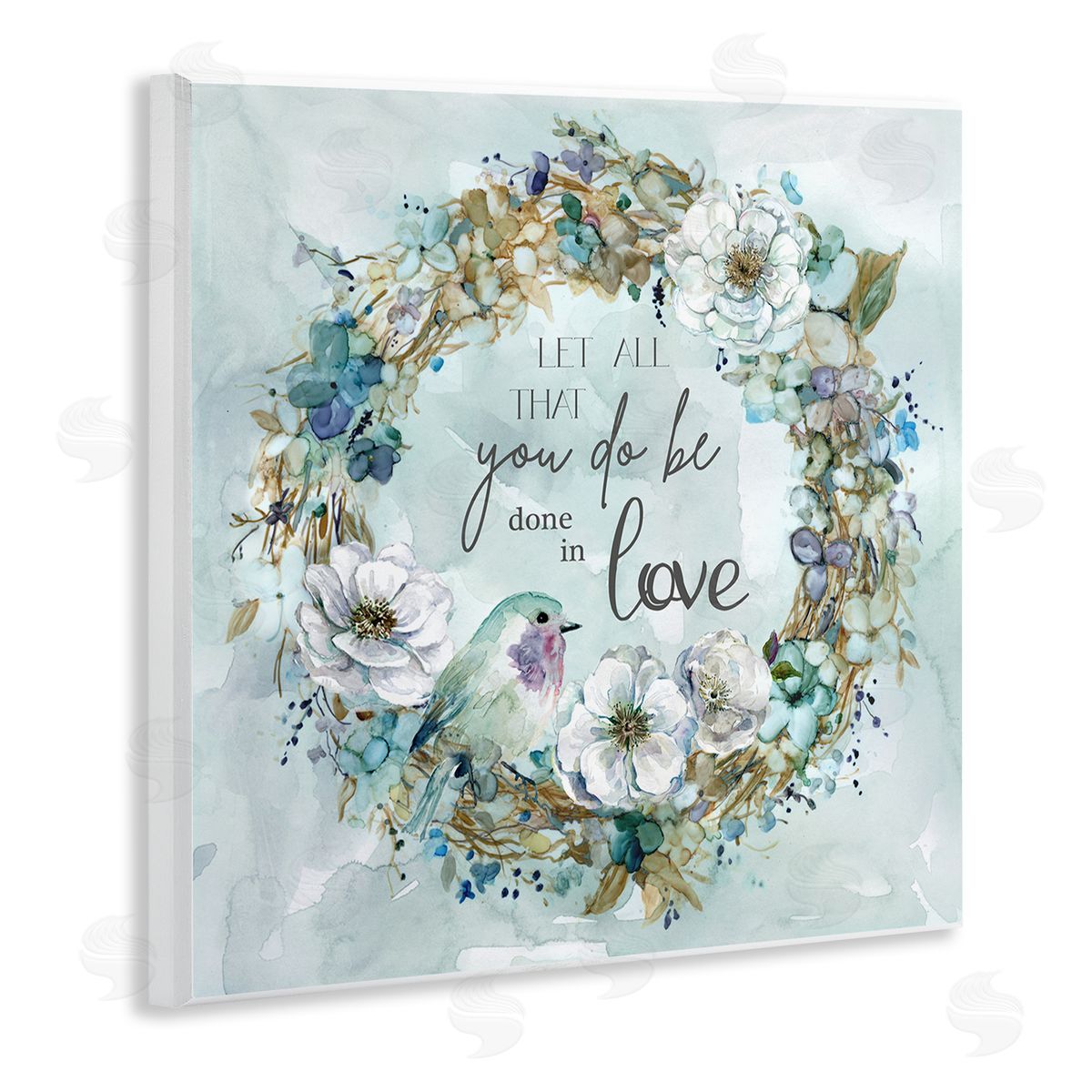 Carol Robinson All You Do Done In Love Wreath Wooden Wall Plaque Art Print