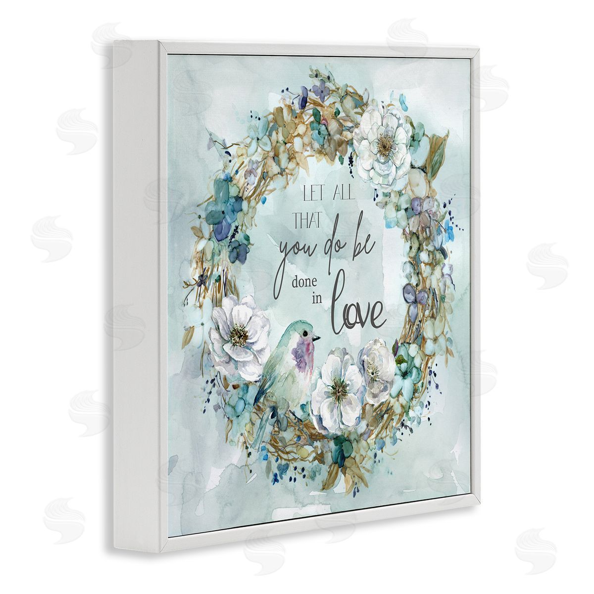 Carol Robinson All You Do Done In Love Wreath White Framed Glicee Wall Art Print