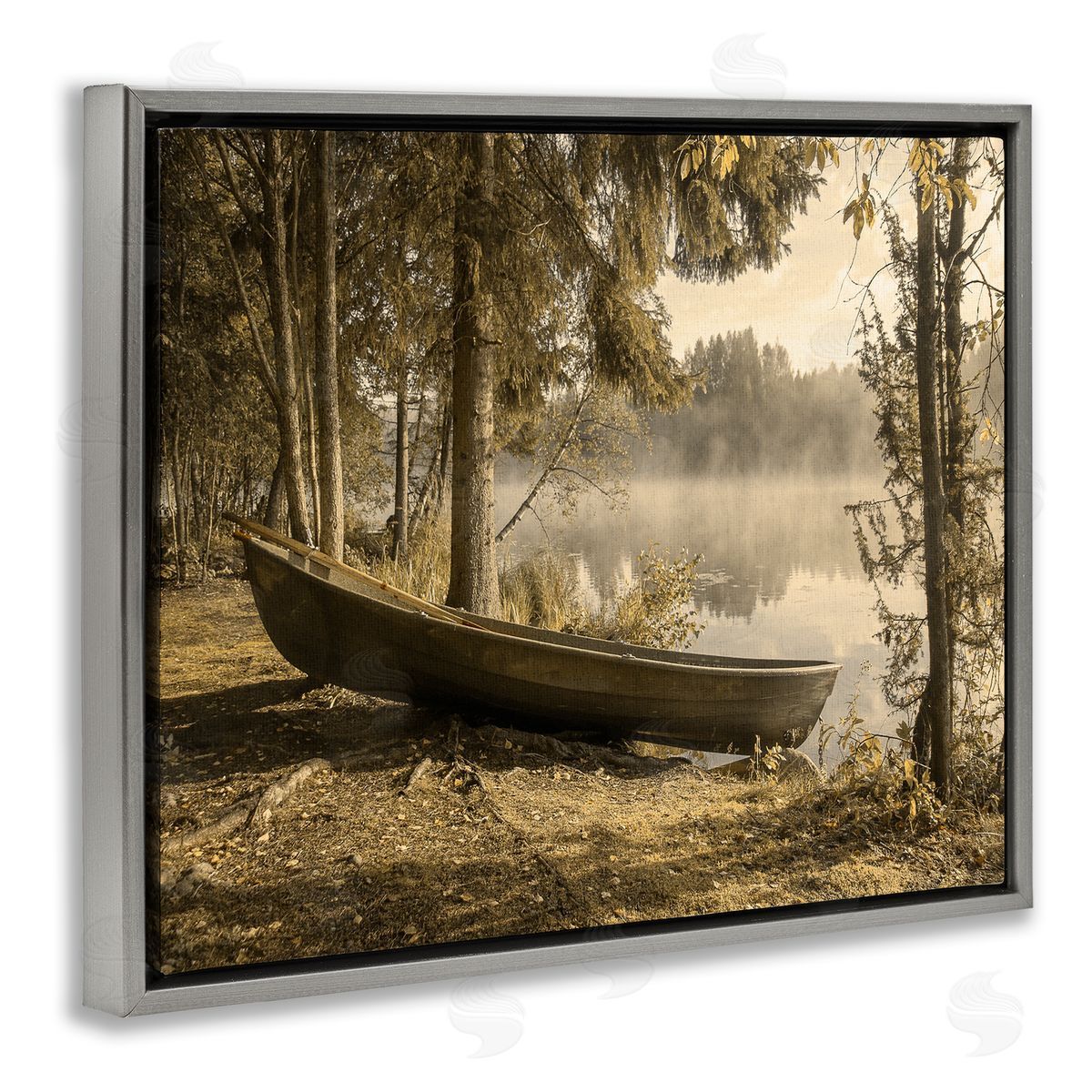 Stupell Studio Lakeside Canoe Forest Wilderness