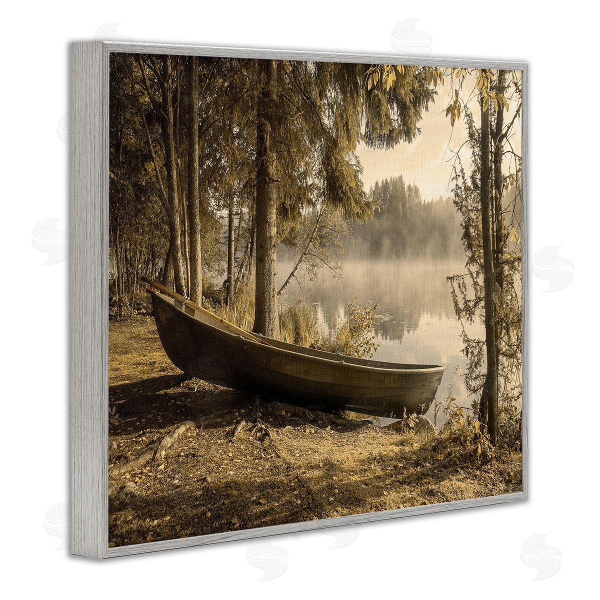 Stupell Studio Lakeside Canoe Forest Wilderness