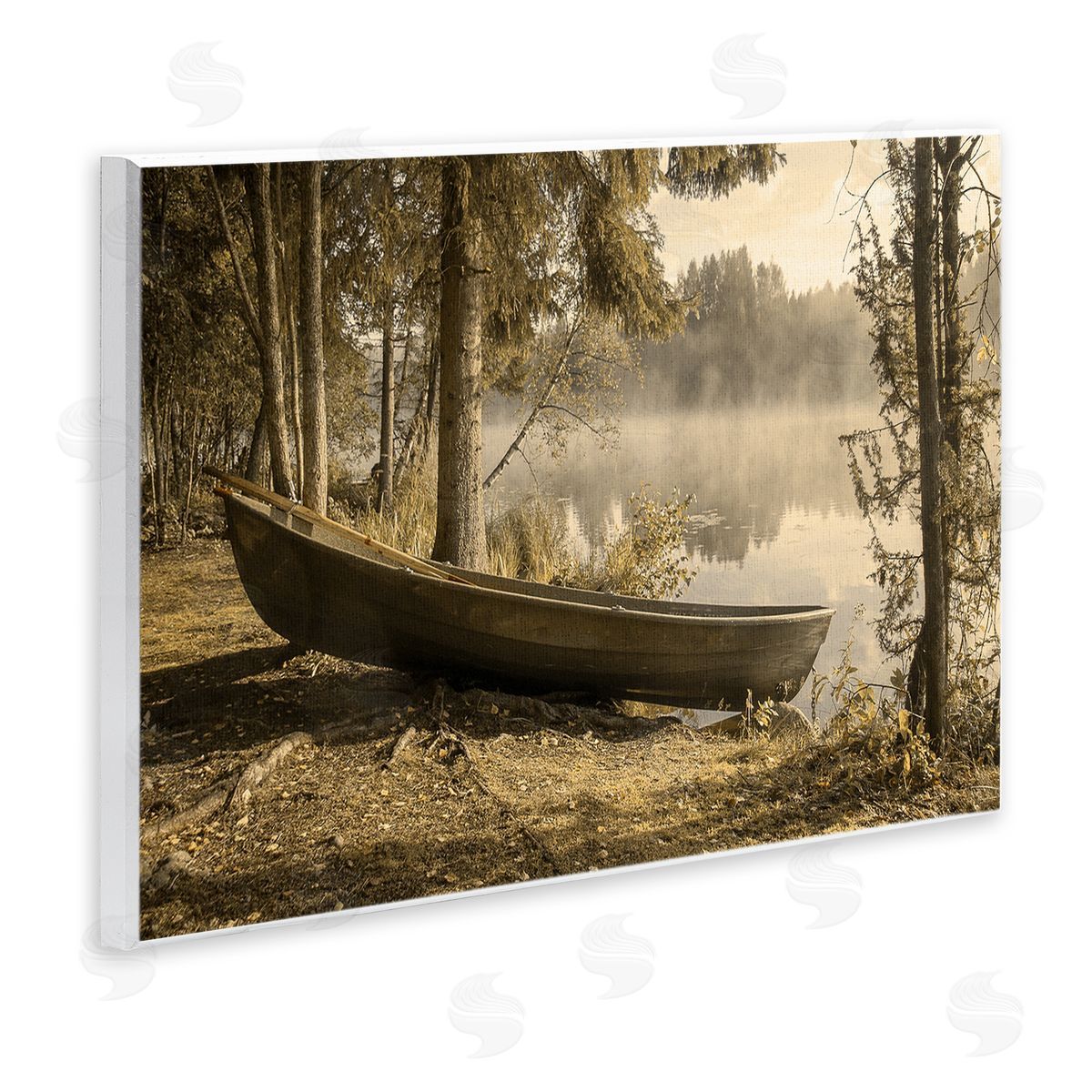 Stupell Studio Lakeside Canoe Forest Wilderness