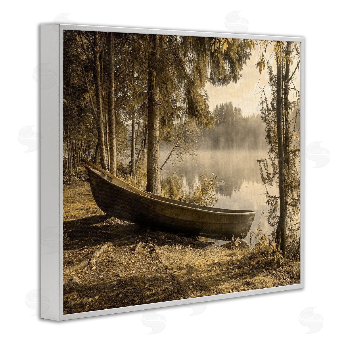 Stupell Studio Lakeside Canoe Forest Wilderness