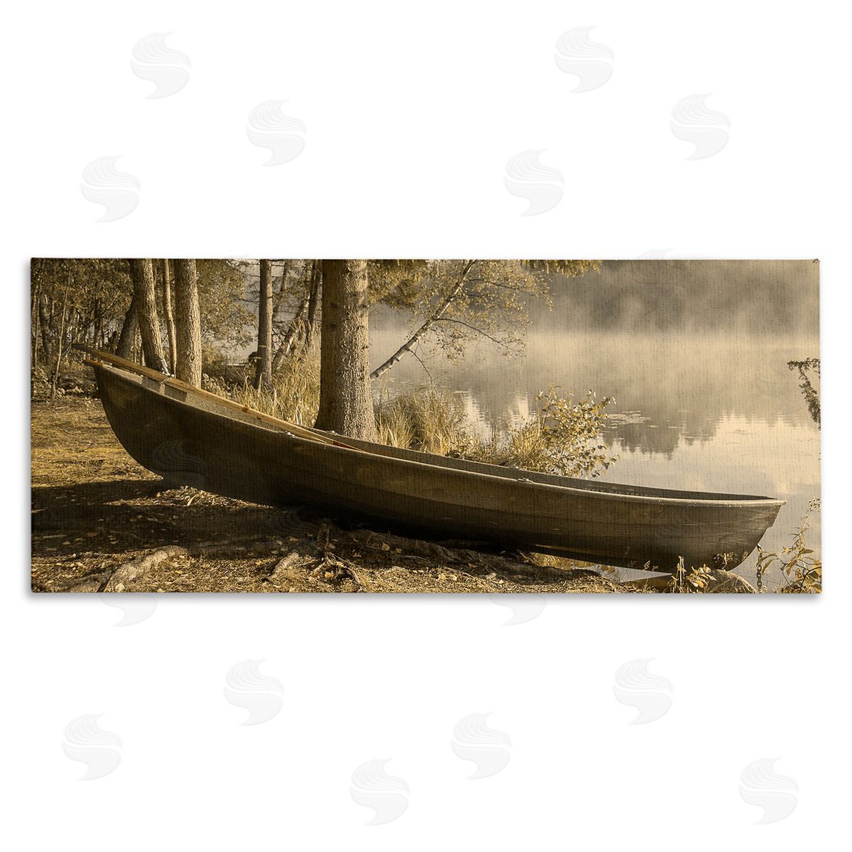 Stupell Studio Woodland Lake Shore Canoe