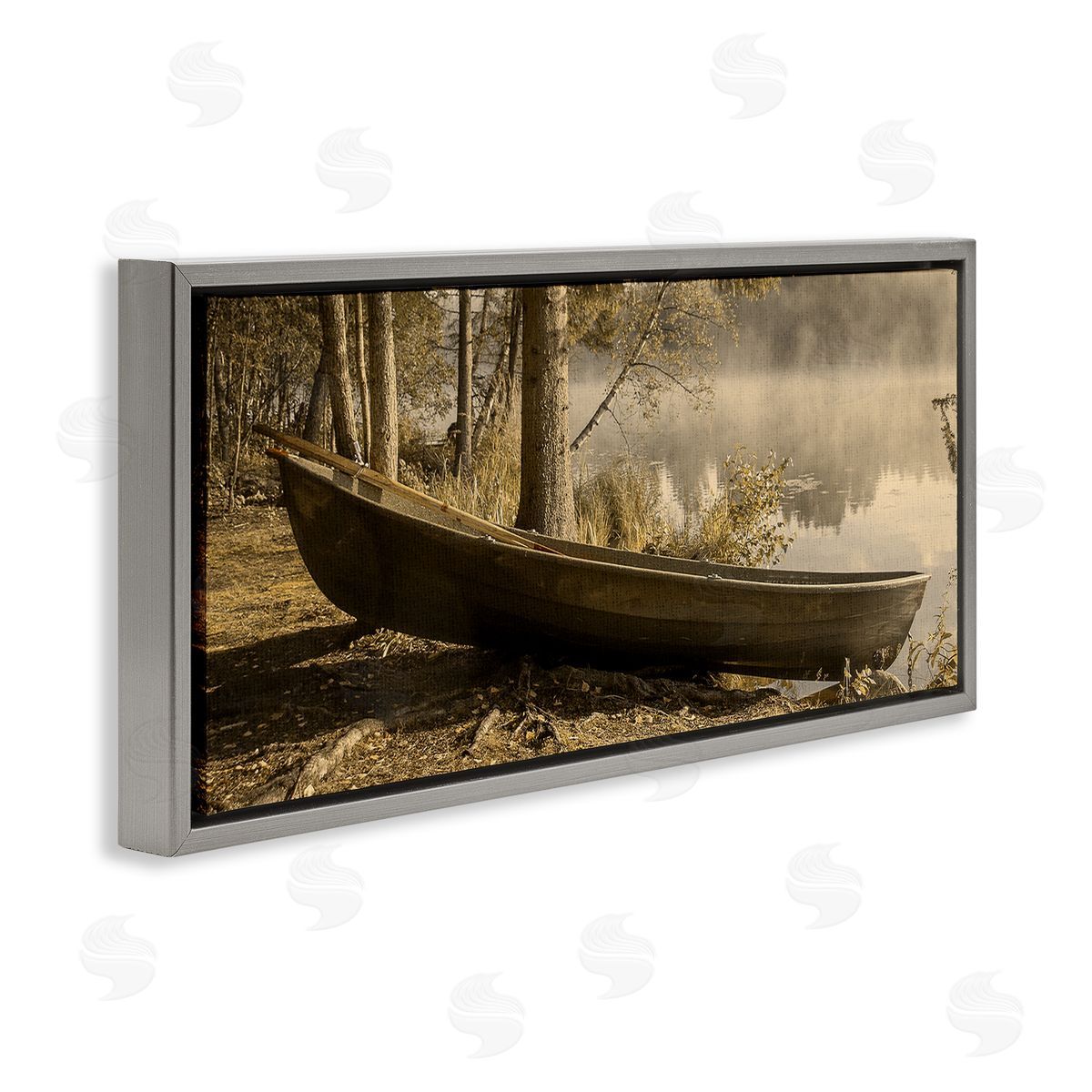 Stupell Studio Woodland Lake Shore Canoe