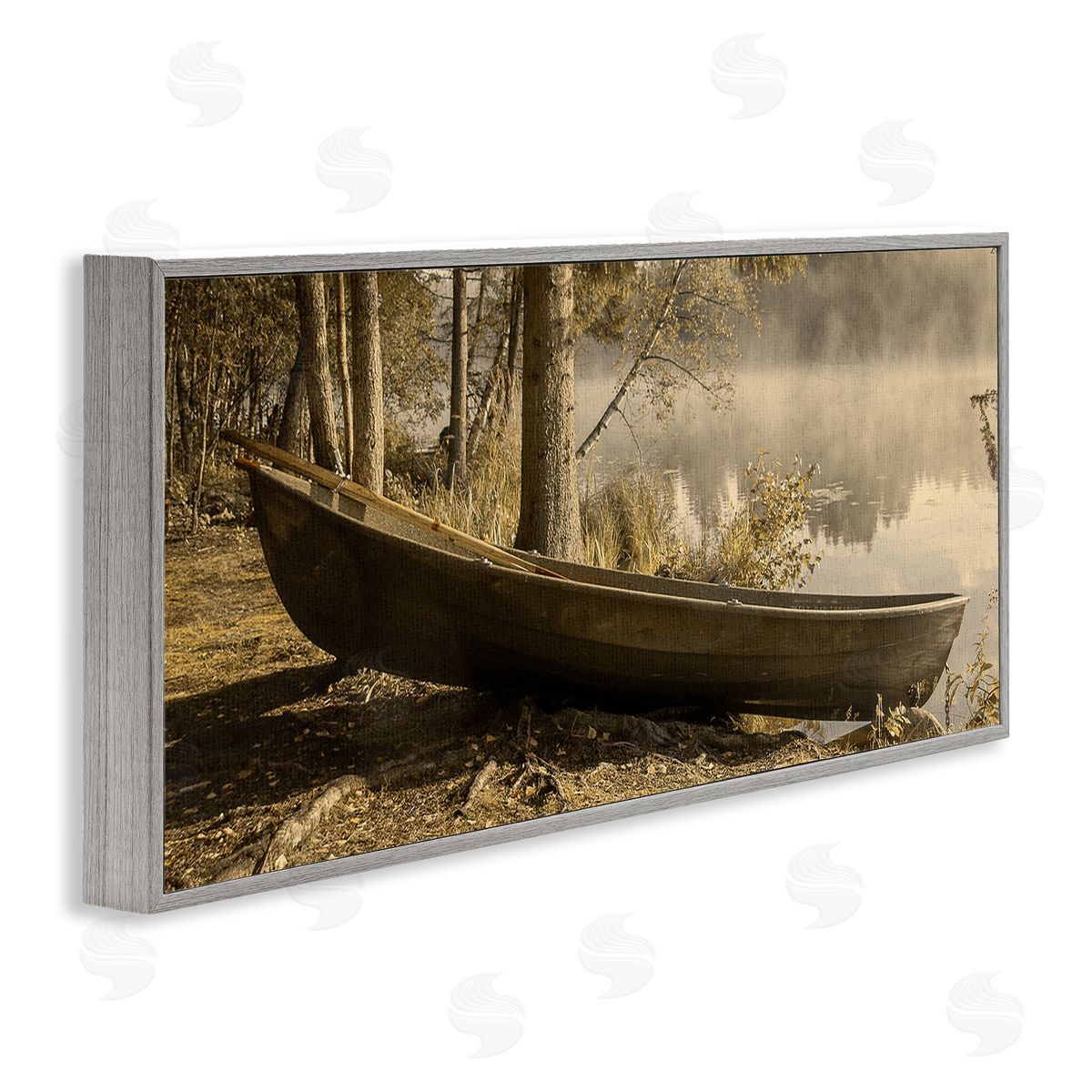 Stupell Studio Woodland Lake Shore Canoe