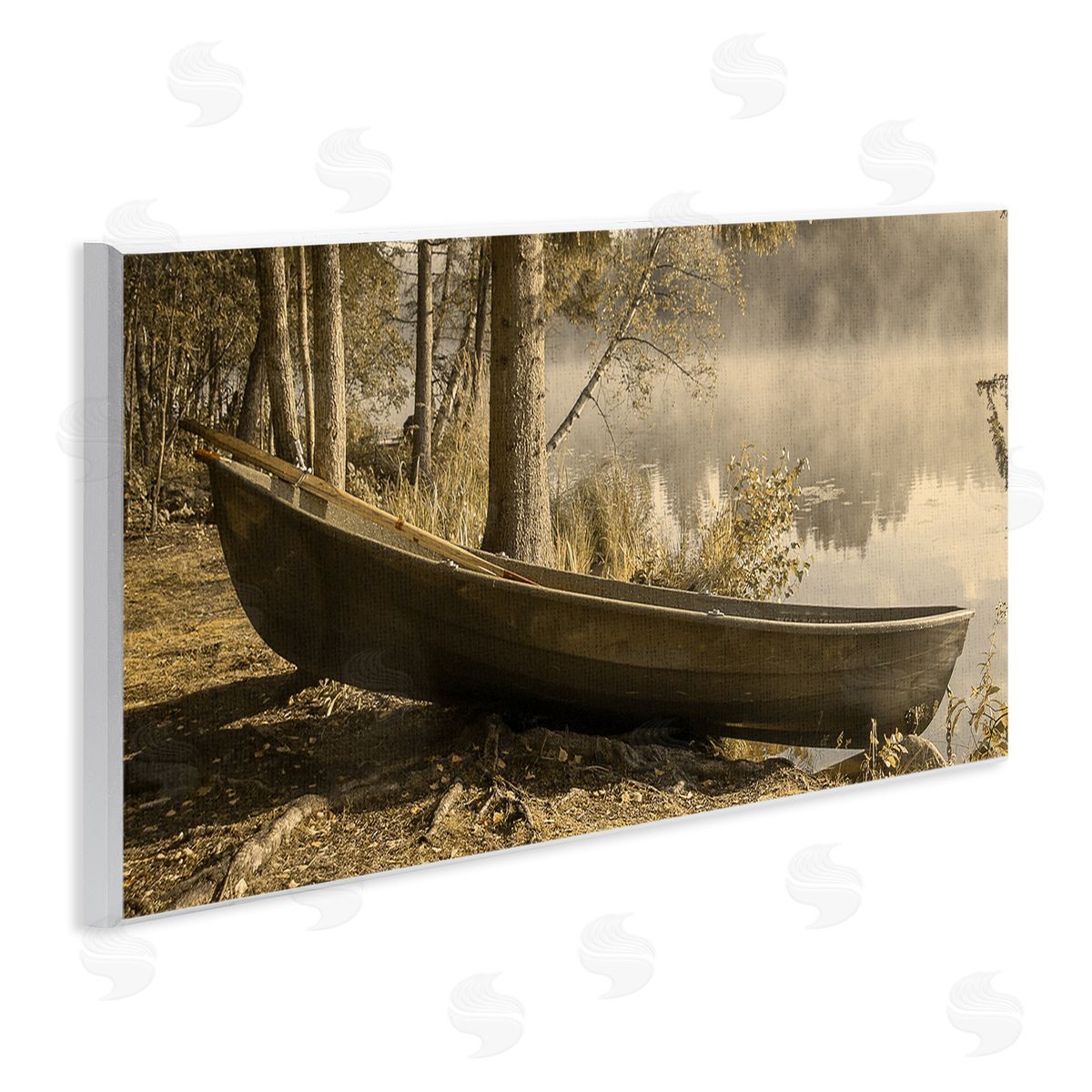 Stupell Studio Woodland Lake Shore Canoe