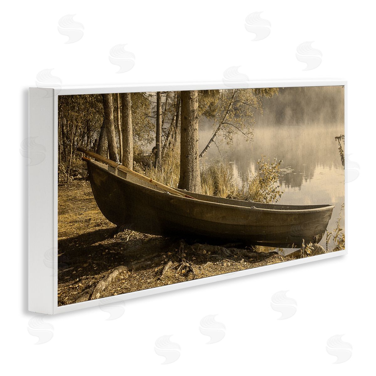 Stupell Studio Woodland Lake Shore Canoe
