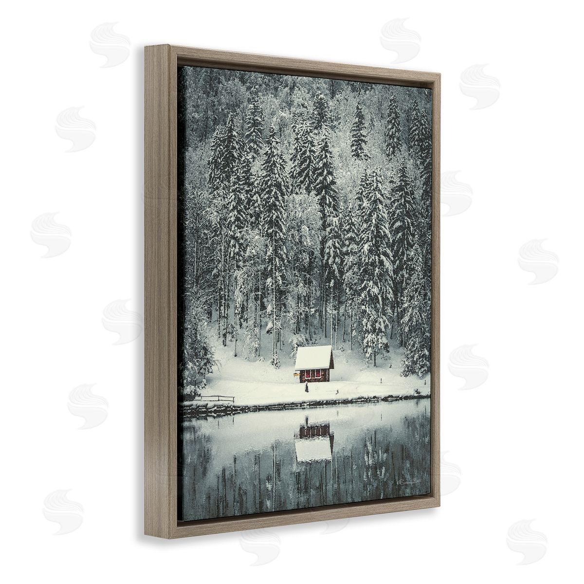 Susan Ball Snowy Woodland Hut Reflection