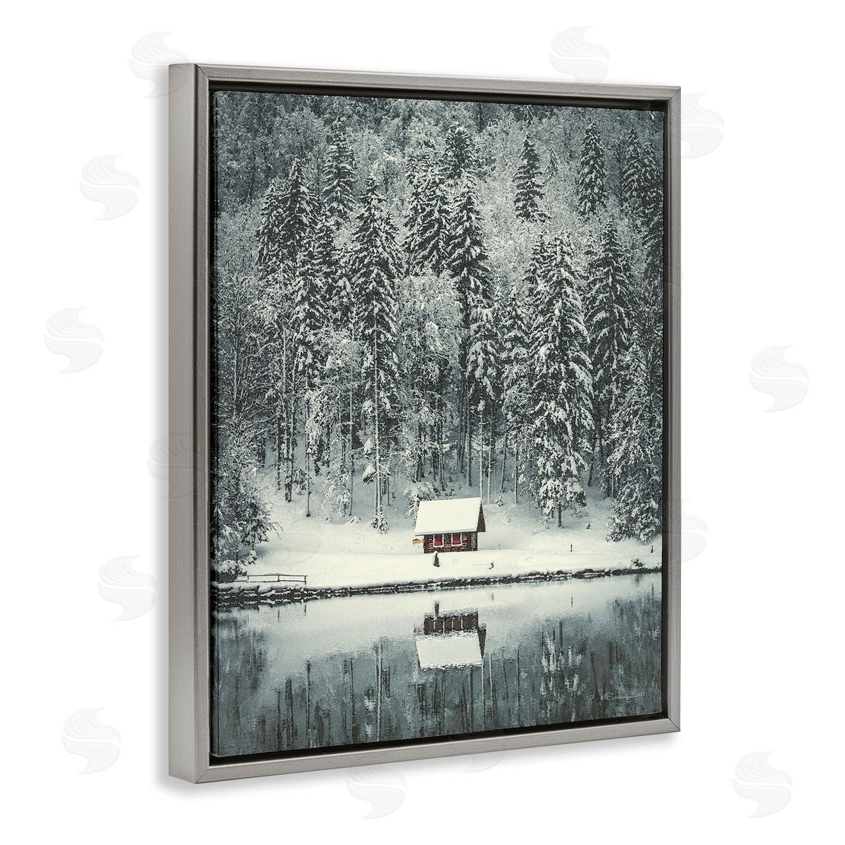 Susan Ball Snowy Woodland Hut Reflection