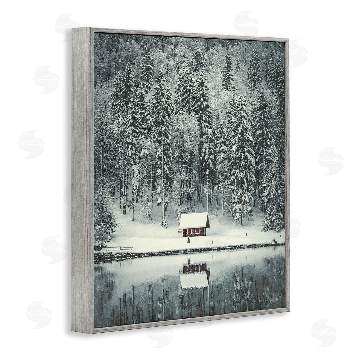 Susan Ball Snowy Woodland Hut Reflection