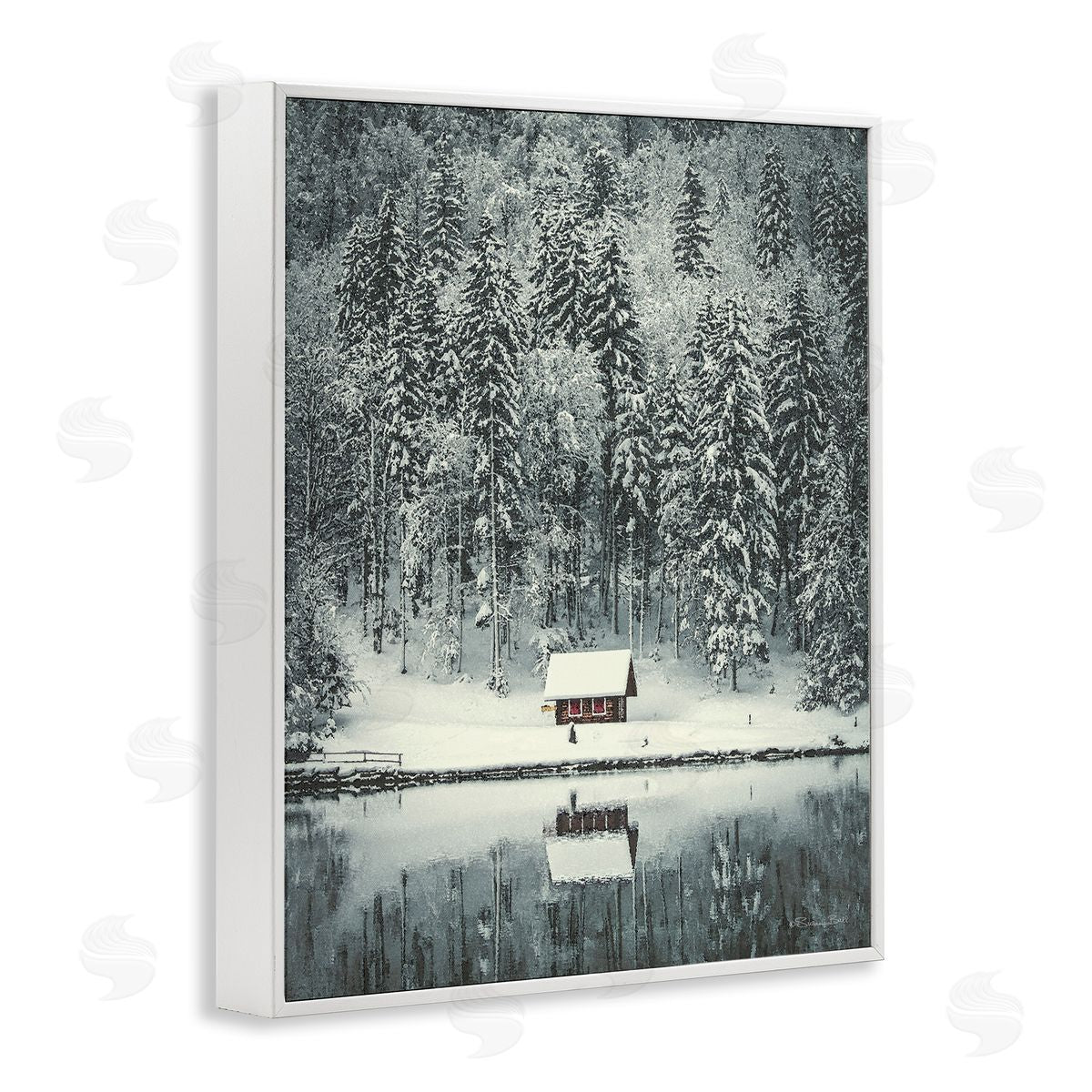 Susan Ball Snowy Woodland Hut Reflection