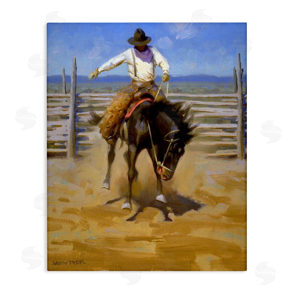 Jimmy Dyer Equestrian Rodeo Horse Jockey