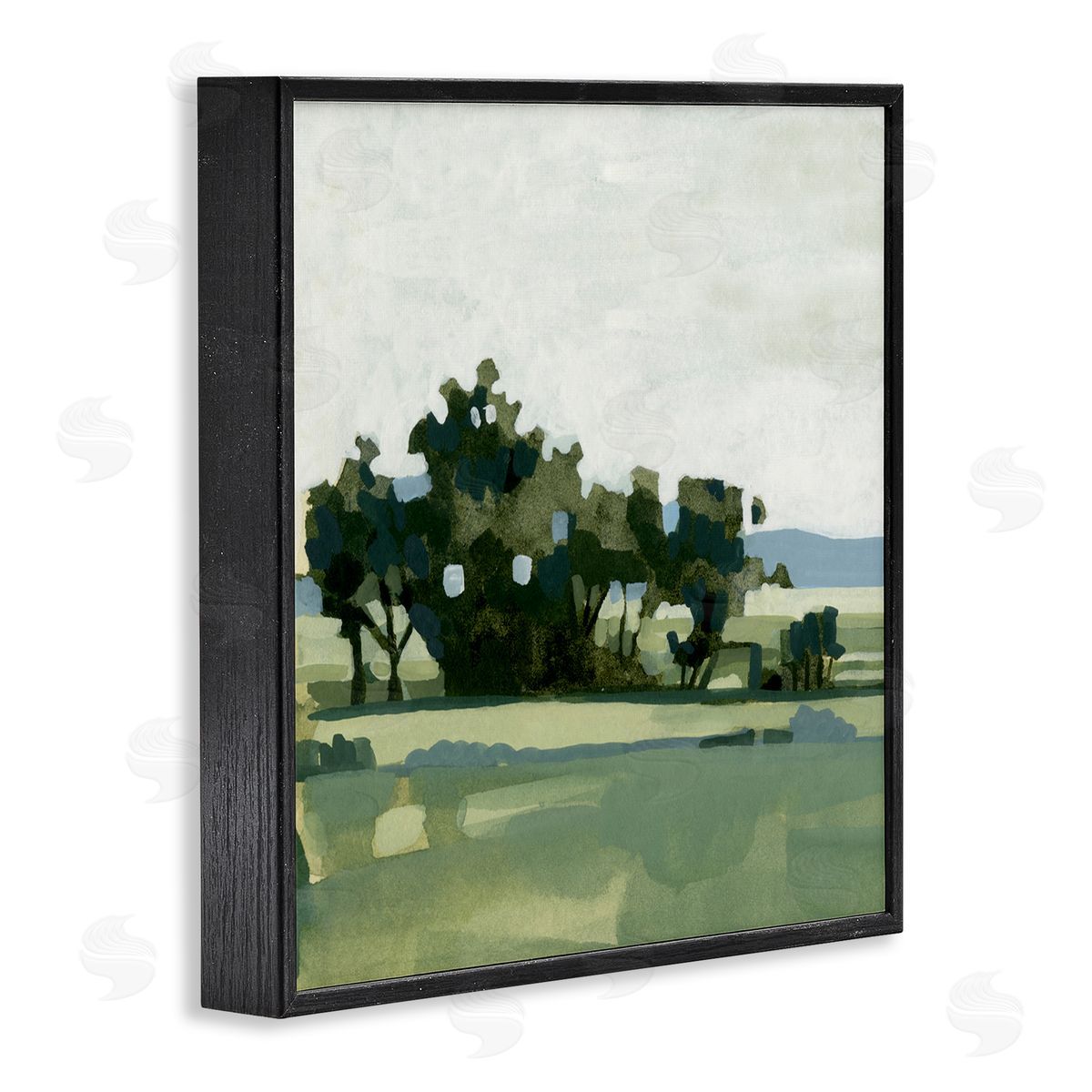 Emma Caroline Rural Tree Grove Grassland Black Framed Glicee Wall Art Print