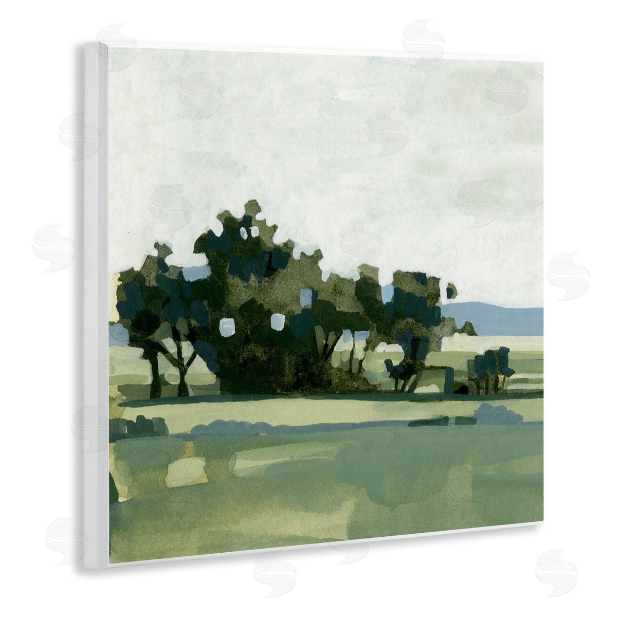 Emma Caroline Rural Tree Grove Grassland Wooden Wall Plaque Art Print