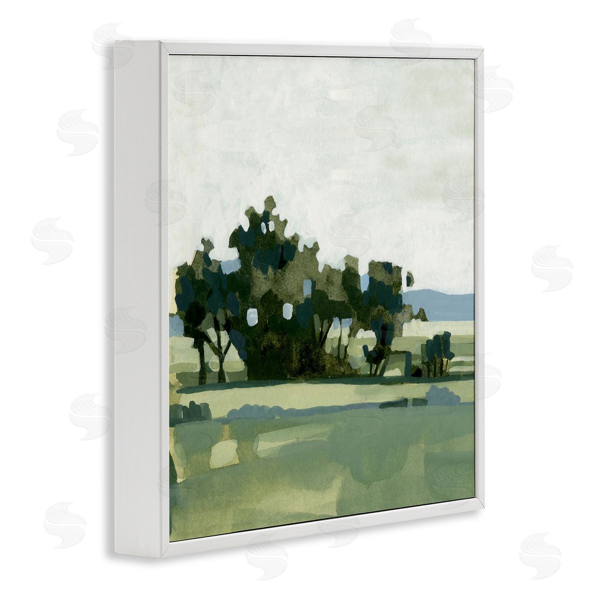Emma Caroline Rural Tree Grove Grassland White Framed Glicee Wall Art Print