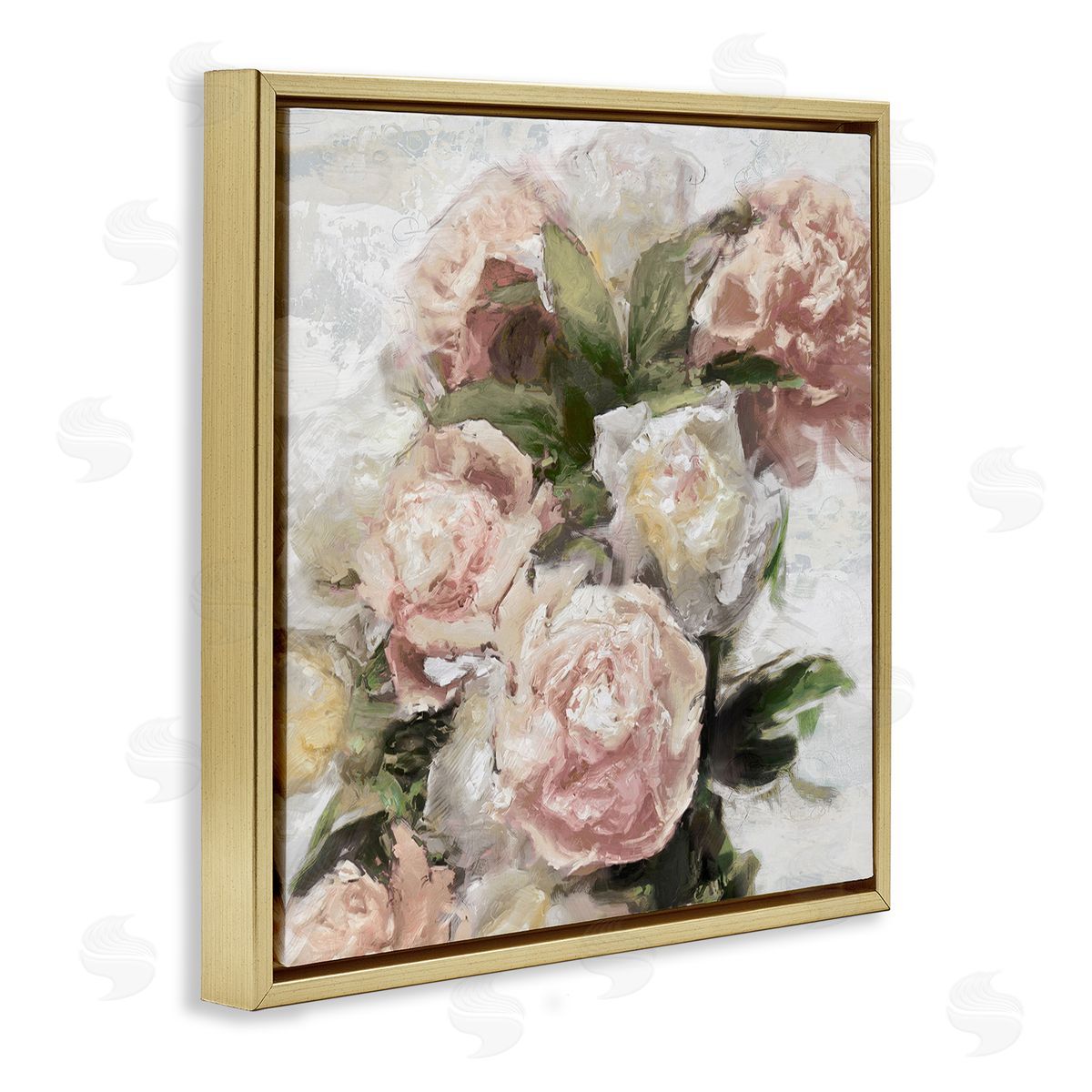 Emily Ford Pink Carnation Flower Blossoms Gold Floating Frame Canvas Wall Art Print