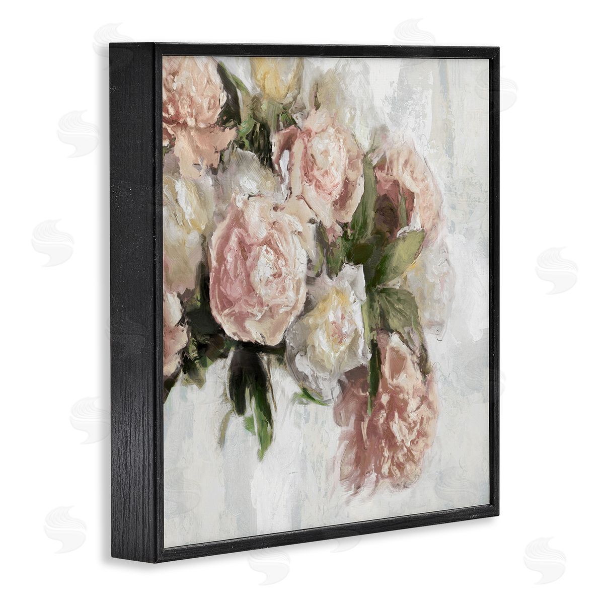 Elegant Pink Roses Arrangement Black Frame Print Wall Art, Home Decor by Emily Ford