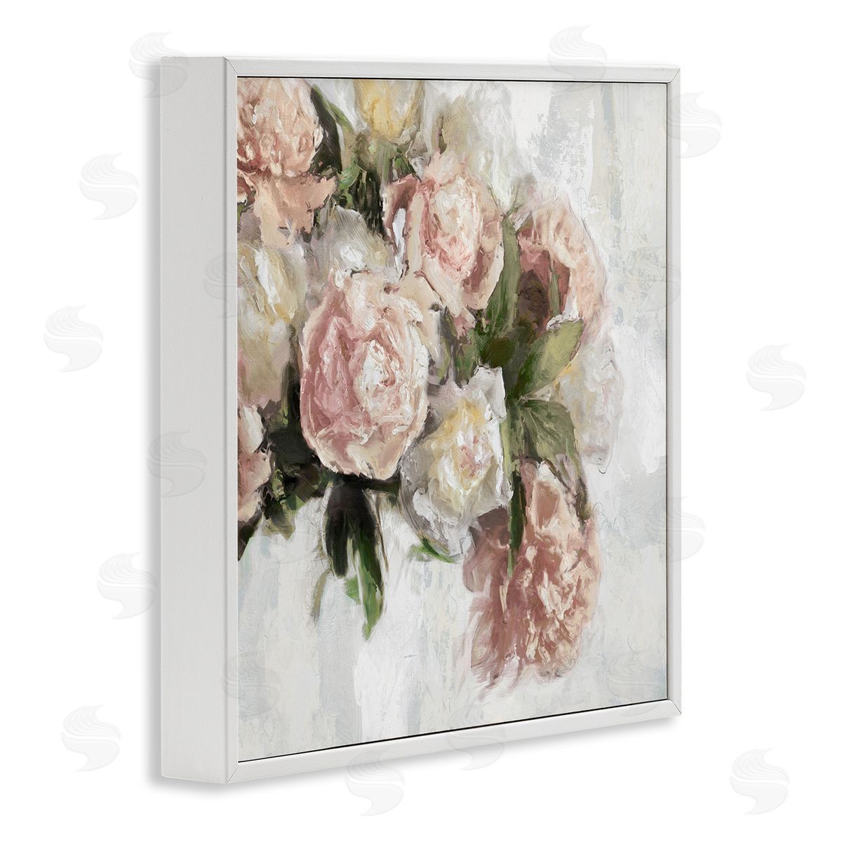 Elegant Pink Roses Arrangement White Frame Print Wall Art, Home Decor by Emily Ford