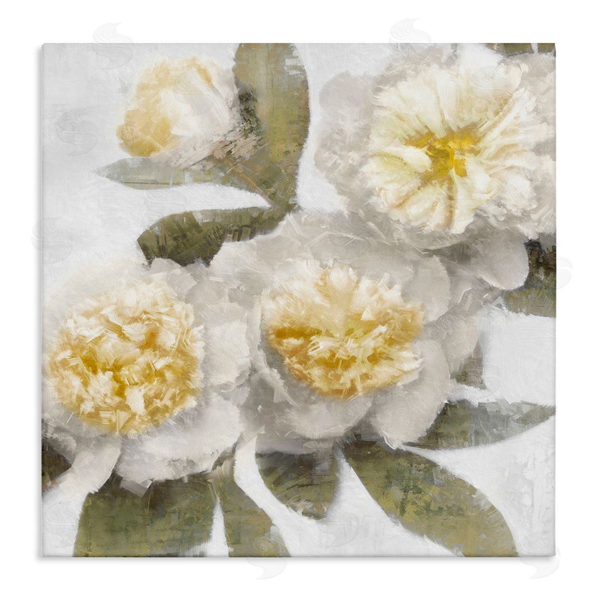 Emily Ford Blooming Yellow Peony Flower Petals Stretched Canvas Wall Art Print