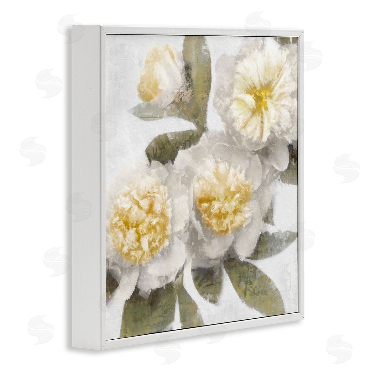 Emily Ford Blooming Yellow Peony Flower Petals White Framed Glicee Wall Art Print