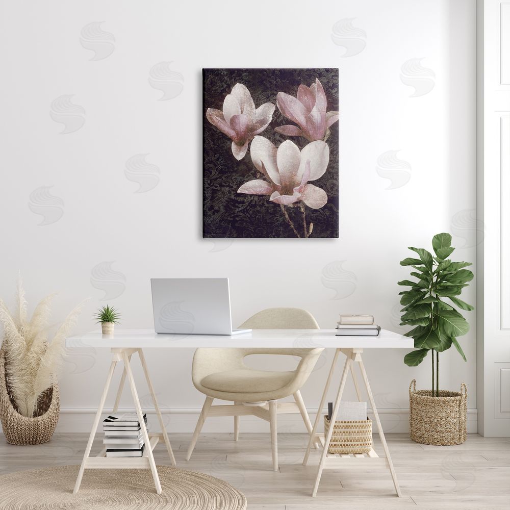 John Seba Vintage Pink Blooms Damask Pattern