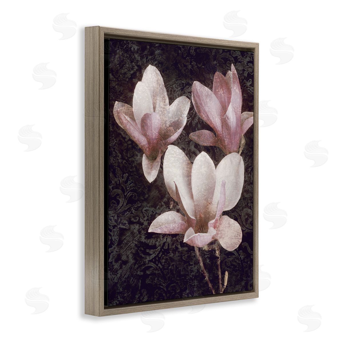 John Seba Vintage Pink Blooms Damask Pattern