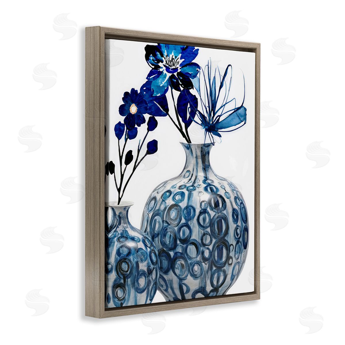 Jesse Keith Modern Blue Floral Ornate Vase
