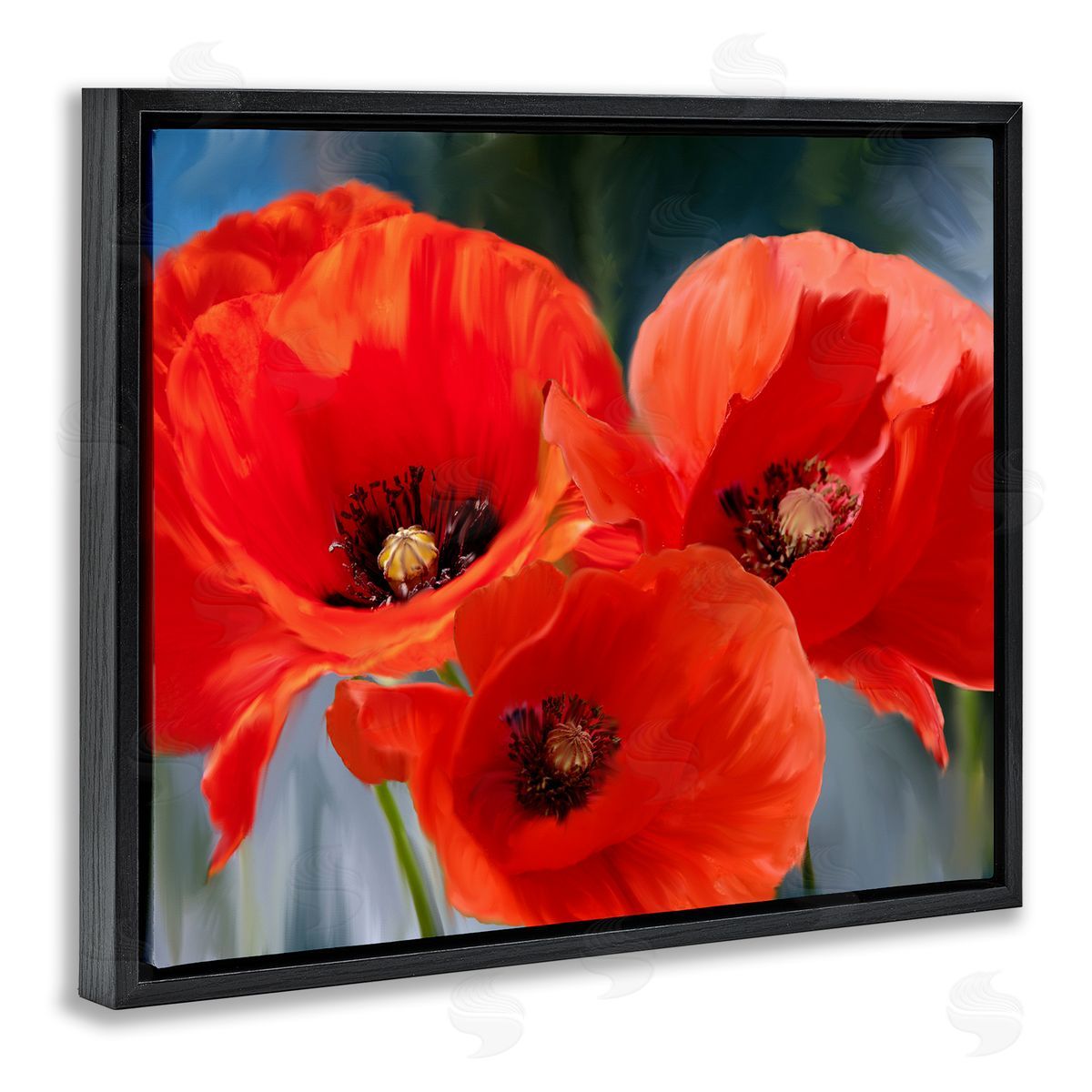 Kim Allen Bold Red Poppy Flower Trio