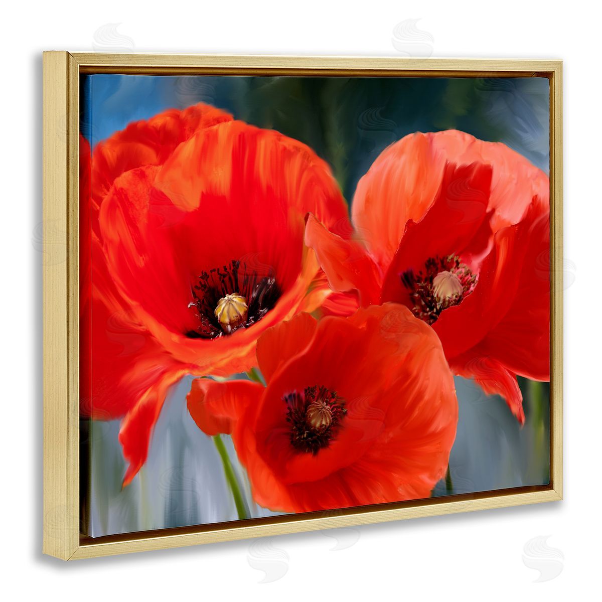 Kim Allen Bold Red Poppy Flower Trio