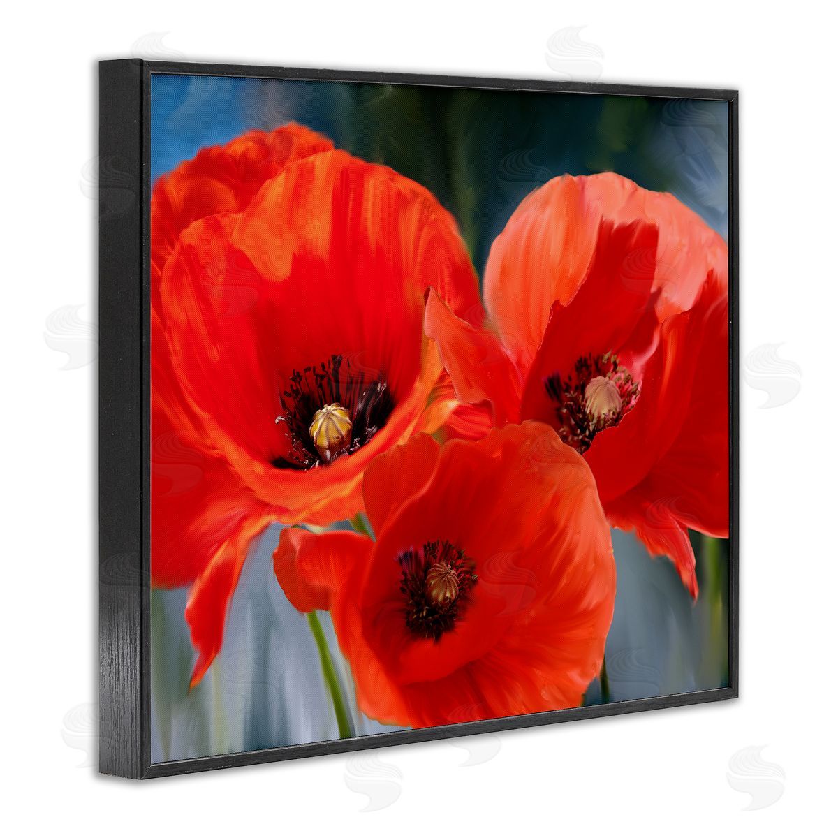 Kim Allen Bold Red Poppy Flower Trio