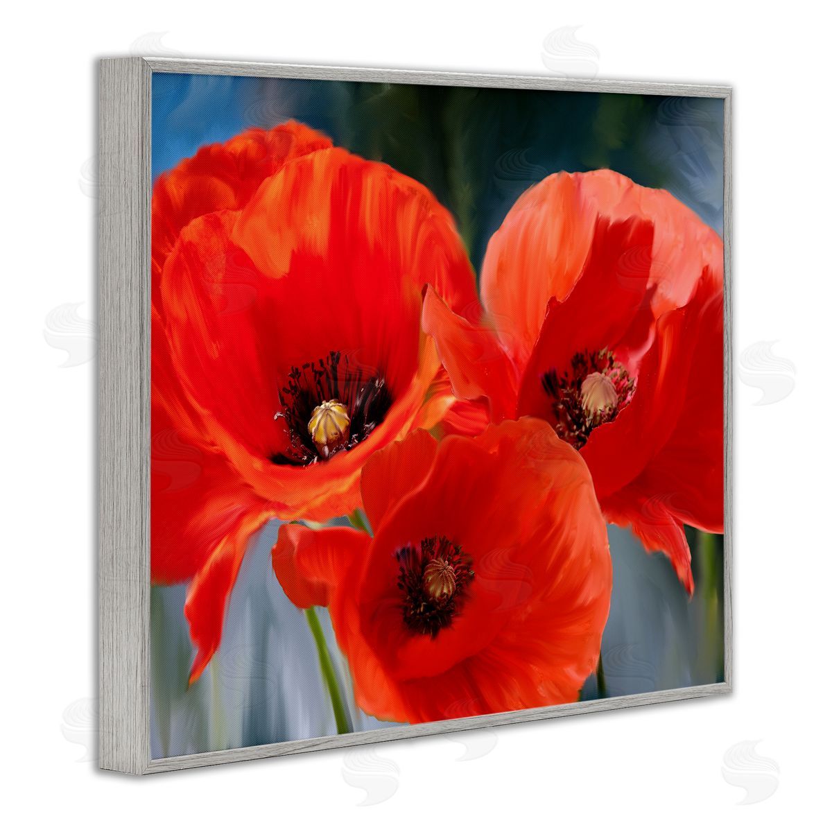 Kim Allen Bold Red Poppy Flower Trio