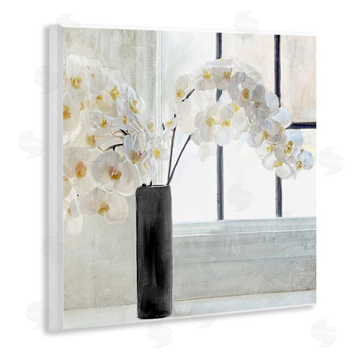 Kim Allen Sunlit White Orchids Arrangement Wooden Wall Plaque Art Print