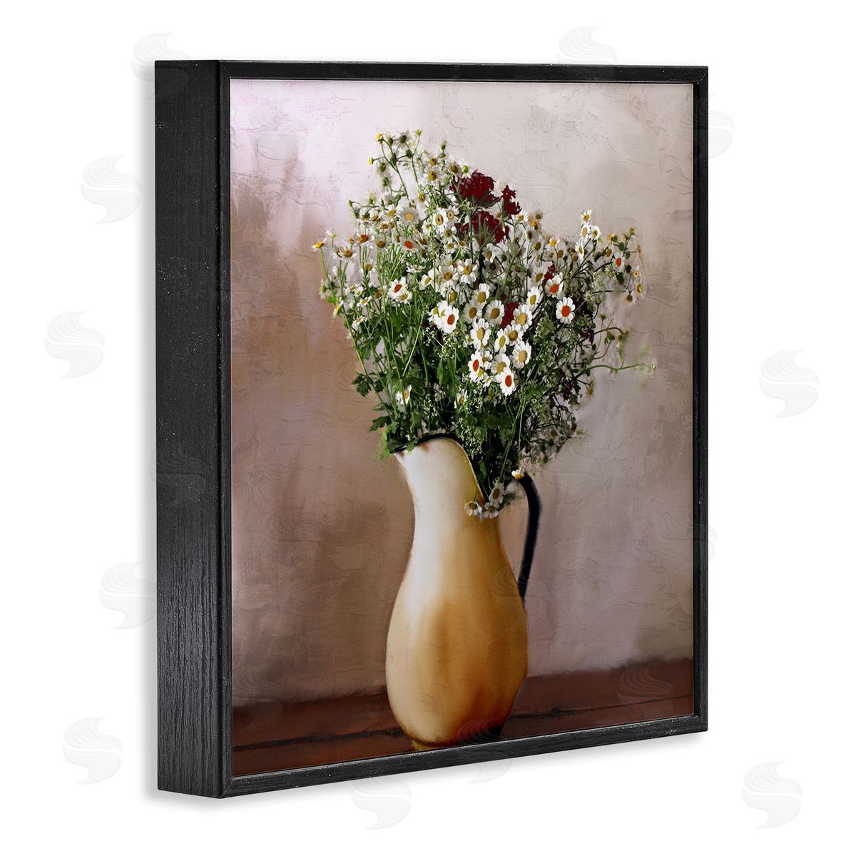 Kim Allen Mixed Daisy Bouquet Still Life Black Framed Glicee Wall Art Print