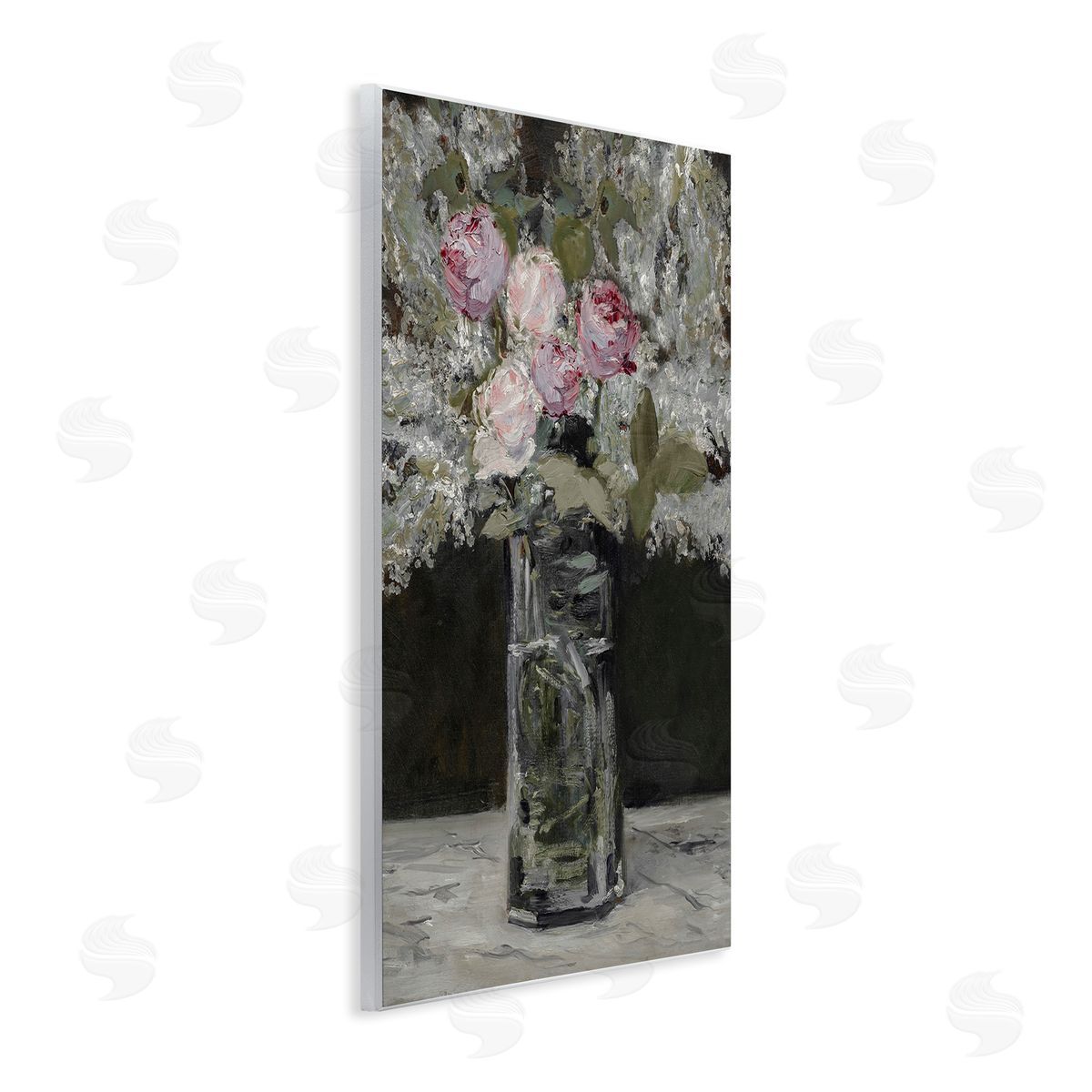 Lettered and Lined Traditional Rose Bouquet Still Life