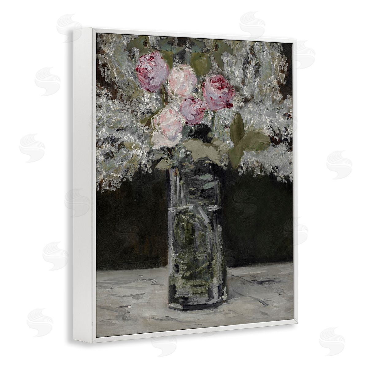 Lettered and Lined Traditional Rose Bouquet Still Life