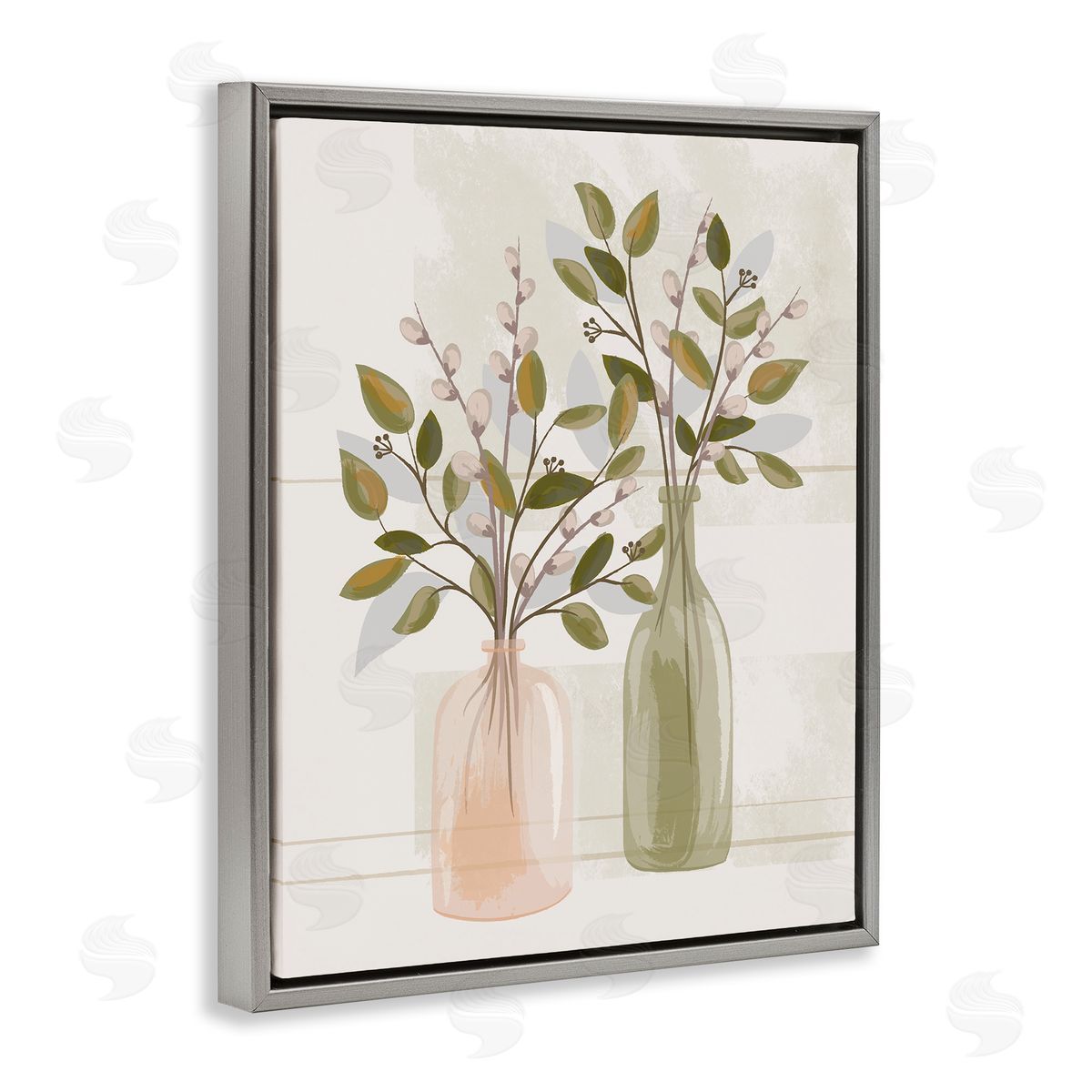 Lisa Perry Whitebutton Pussy Willow Ikebana Vases